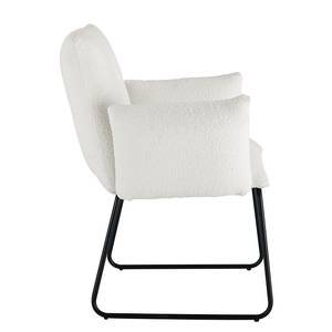Chaise à accoudoirs Kuvaja Bouclé - Métal - Blanc / Noir - Blanc