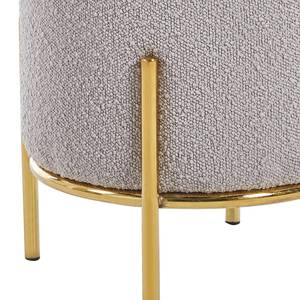 Polsterhocker Bumyra Typ B Bouclé - Metall - Taupe / Gold - Rund - Taupe - Gold - Bouclé