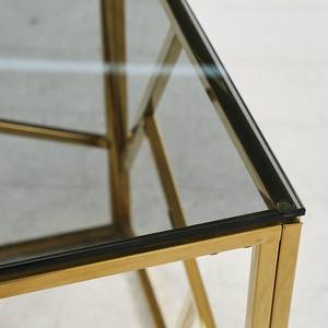 Beistelltisch Murtoi Metall / Glas - Gold / Grau - Gold