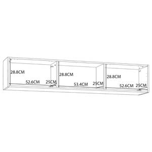 Wandkast Shearles glas - Grijs - Breedte: 165 cm