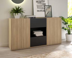 Sideboard Meatte Eiche Dekor / Schwarz