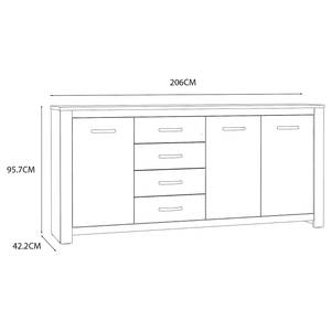 Sideboard Nacora 206 cm Eiche Dekor / Schwarz