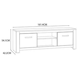 TV-Lowboard Nacora Eiche Dekor / Schwarz