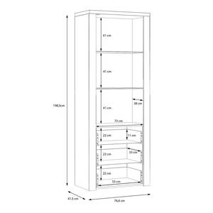 Vitrine Dunlap Imitation chêne en étain