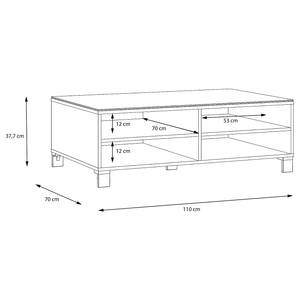 Salontafel Shearles glas - Wit