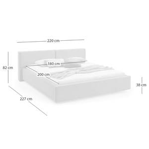 Gestoffeerd bed Cube Corduroy Poppy: Beige - 180 x 200cm