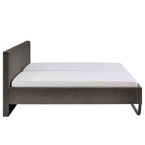 Letto imbottito Swing Velluto a coste Poppy: grigio