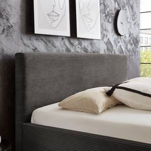 Letto imbottito Swing Velluto a coste Poppy: grigio