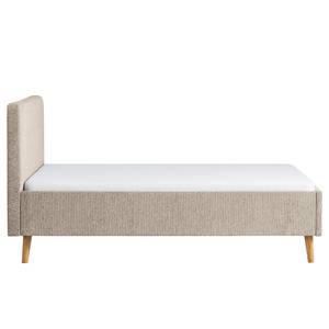 Letto imbottito Smart Tessuto Gleni: grigio pietra - 180 x 200cm