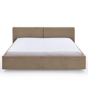 Gestoffeerd bed Cube Corduroy Poppy: Taupe - 180 x 200cm