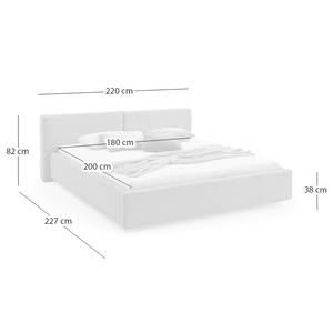 Letto imbottito Cube Velluto a coste Poppy: talpa - 180 x 200cm - Senza portaoggetti interno