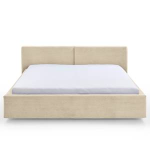 Gestoffeerd bed Cube Corduroy Poppy: Beige - 180 x 200cm - Zonder opbergruimte