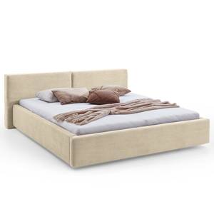 Gestoffeerd bed Cube Corduroy Poppy: Beige - 140 x 200cm - Zonder opbergruimte