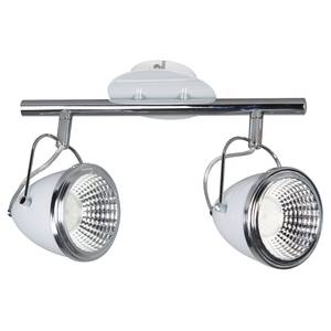 Plafondlamp Oliver 2 lichtbronnen chroom/ijzer - Wit