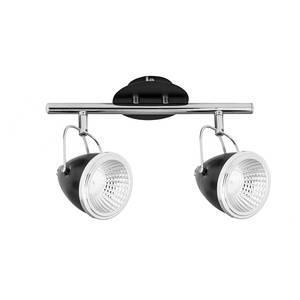 Plafondlamp Oliver 2 lichtbronnen chroom/ijzer - Zwart