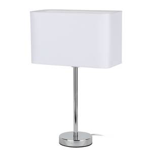 Lampe Cadre Chrome / Tissu - 1 ampoule - Blanc