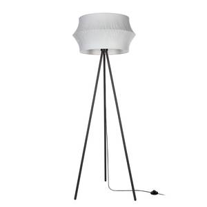 Lampadaire Lotus Trépied Fer / Tissu - 1 ampoule - Blanc