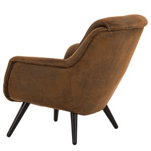 Fauteuil Saku geweven stof - Microvezel Afua: Bruin