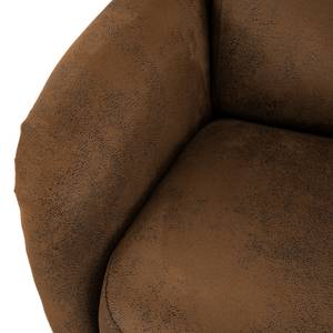 Fauteuil Saku geweven stof - Microvezel Afua: Bruin