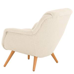 Fauteuil Saku geweven stof - Bouclé Stof Nola: Crèmekleurig