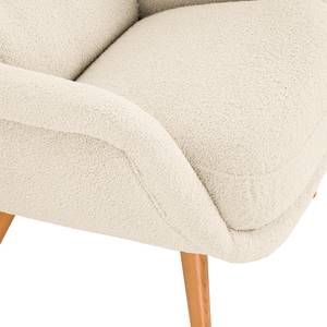 Fauteuil Saku geweven stof - Bouclé Stof Nola: Crèmekleurig