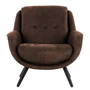 Fauteuil Saku geweven stof - Microvezel Afua: Koffiebruin