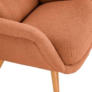 Fauteuil Saku geweven stof - Bouclé Stof Nola: Roest