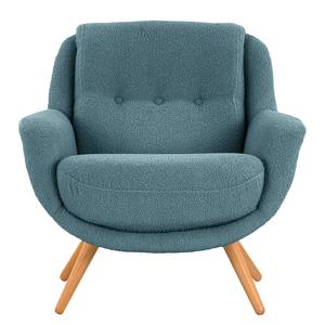 Fauteuil Saku geweven stof - Bouclé Stof Nola: Blauw