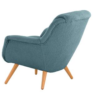 Fauteuil Saku geweven stof - Bouclé Stof Nola: Blauw