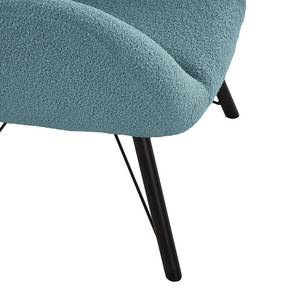 Fauteuil Newfield Tissu - Tissu Bouclé Nola: bleu