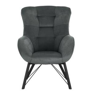 Fauteuil Newfield Tissu - Microfibre Faria: Gris foncé