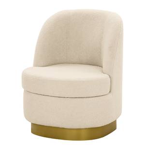 Fauteuil Chanly fluweel - Bouclé Stof Nola: Crèmekleurig