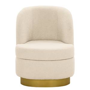 Fauteuil Chanly fluweel - Bouclé Stof Nola: Crèmekleurig