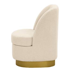 Fauteuil Chanly fluweel - Bouclé Stof Nola: Crèmekleurig