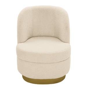 Fauteuil Chanly fluweel - Bouclé Stof Nola: Crèmekleurig