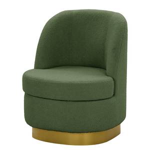 Fauteuil Chanly fluweel - Bouclé Stof Nola: Antiek groen