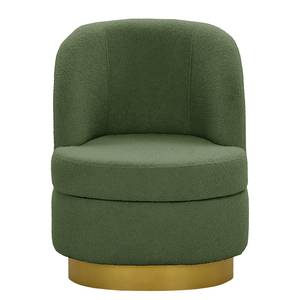 Fauteuil Chanly fluweel - Bouclé Stof Nola: Antiek groen