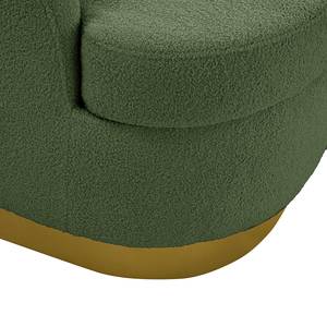 Fauteuil Chanly fluweel - Bouclé Stof Nola: Antiek groen