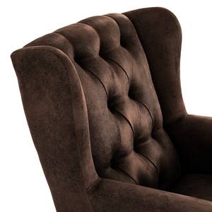 Oorfauteuil Luro Microvezel Afua: Koffiebruin