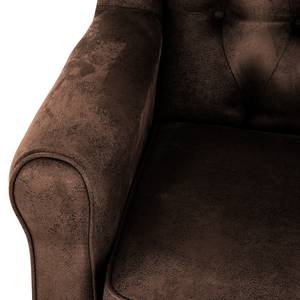 Fauteuil à oreilles Luro Microfibre Afua: Marron café