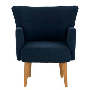 Fauteuil Bumberry met armleuningen Geweven stof Scara: Marineblauw