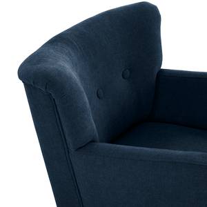 Fauteuil Bumberry met armleuningen Geweven stof Scara: Marineblauw