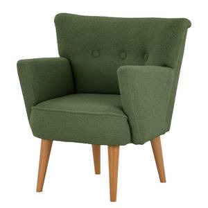 Fauteuil Bumberry met armleuningen Bouclé Stof Nola: Antiek groen