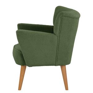 Fauteuil Bumberry met armleuningen Bouclé Stof Nola: Antiek groen