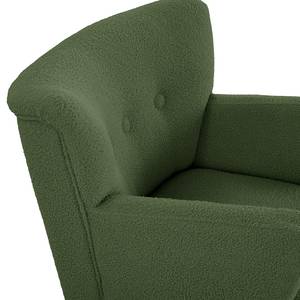 Fauteuil Bumberry met armleuningen Bouclé Stof Nola: Antiek groen