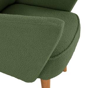 Fauteuil Bumberry met armleuningen Bouclé Stof Nola: Antiek groen