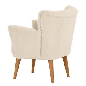 Fauteuil Bumberry met armleuningen Bouclé Stof Nola: Crèmekleurig