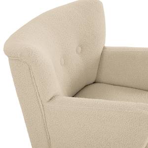 Fauteuil Bumberry met armleuningen Bouclé Stof Nola: Crèmekleurig