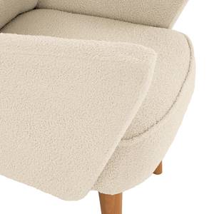 Fauteuil Bumberry met armleuningen Bouclé Stof Nola: Crèmekleurig