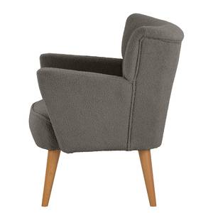 Fauteuil Bumberry avec accoudoirs Tissu Bouclé Nola: Gris foncé